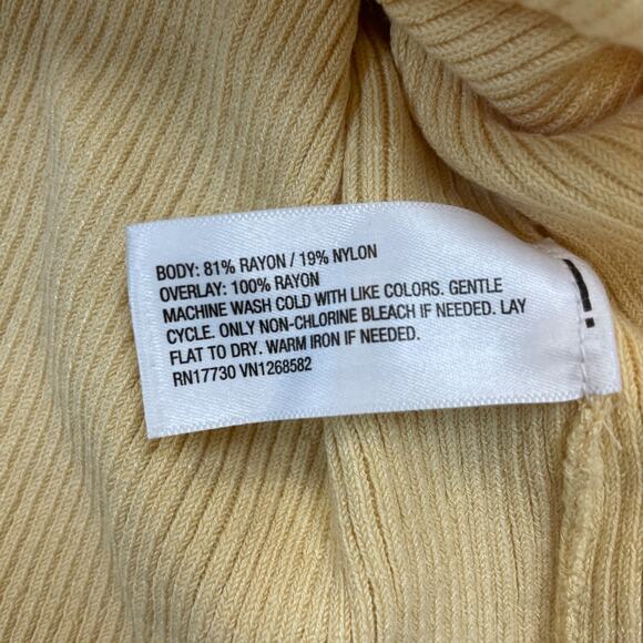 Future Collective Women's Sweetheart Open-Work Stitch Midi Dress Yellow Size M - Picture 6 of 6